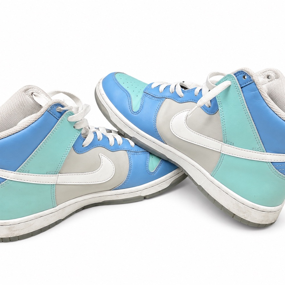 Nike Colorblocked High-Top Sneakers in Aqua, Sky Blue & Gray